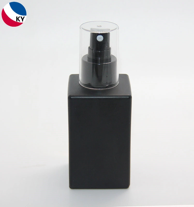 Matte Black Perfume Empty 120ml Square Glass Spray Bottle